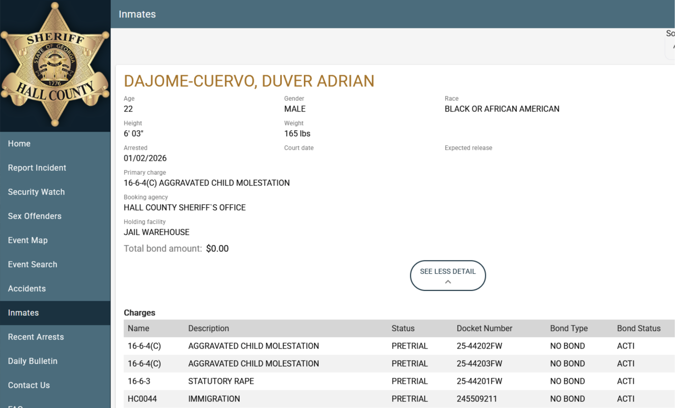 Dajome-Cuervo Criminal Record